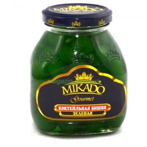 Вишня коктейльная зеленая с веточкой MIKADO (314 мл) кор. 12шт.