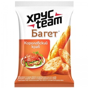 Сухарики Хрустим багет королевский краб 24/60г