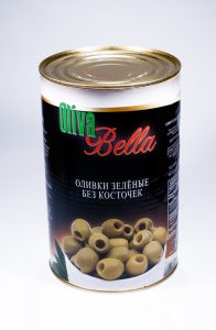 Оливки "Olivabella" без косточки (4,1 кг/4,715 кг/4250 мл) ж/б кор. 3 шт.